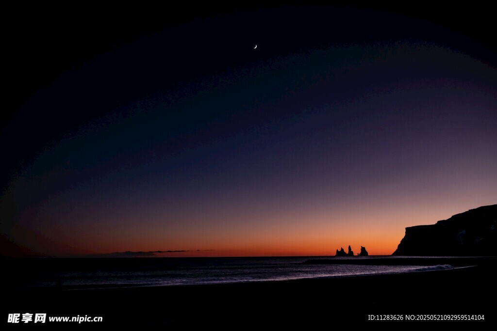 海边暮色星空美景