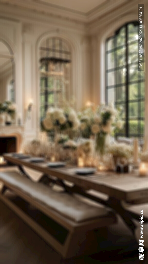 欧式奢华餐厅室内优雅场景