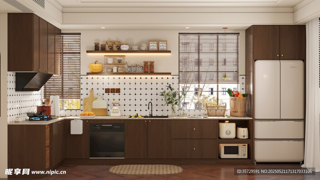 现代简约风开放式厨房空间