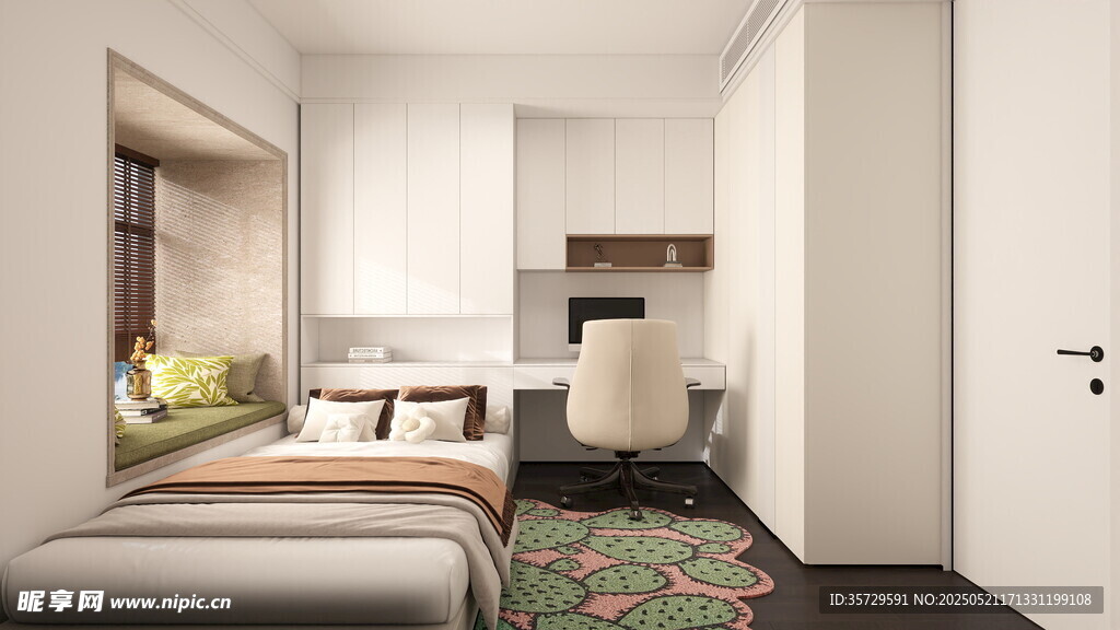 现代简约风卧室室内一角