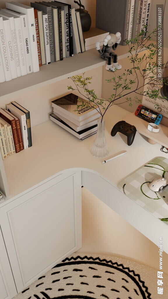 温馨书房一角的静谧时光