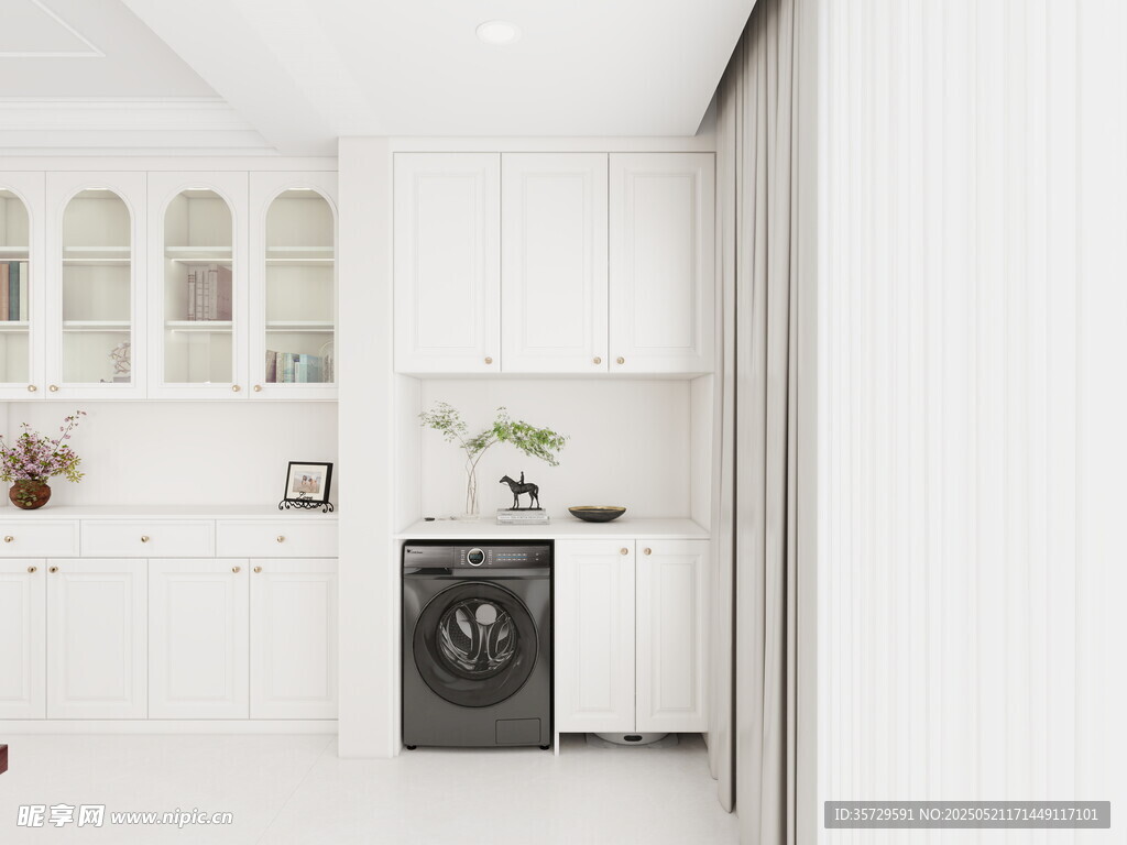 简约白色系现代厨房空间