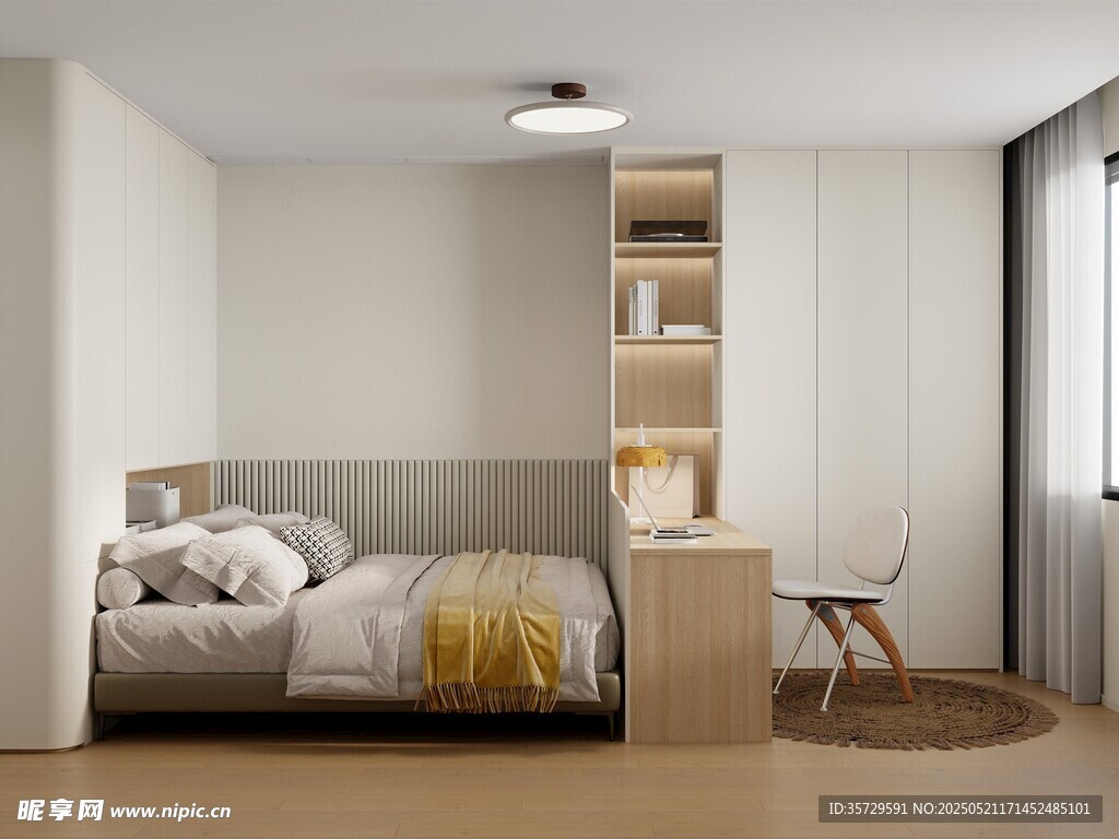 简约现代风卧室室内场景