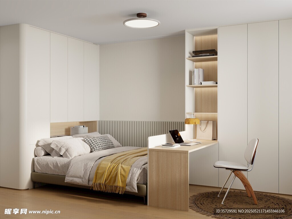 简约现代风卧室室内场景