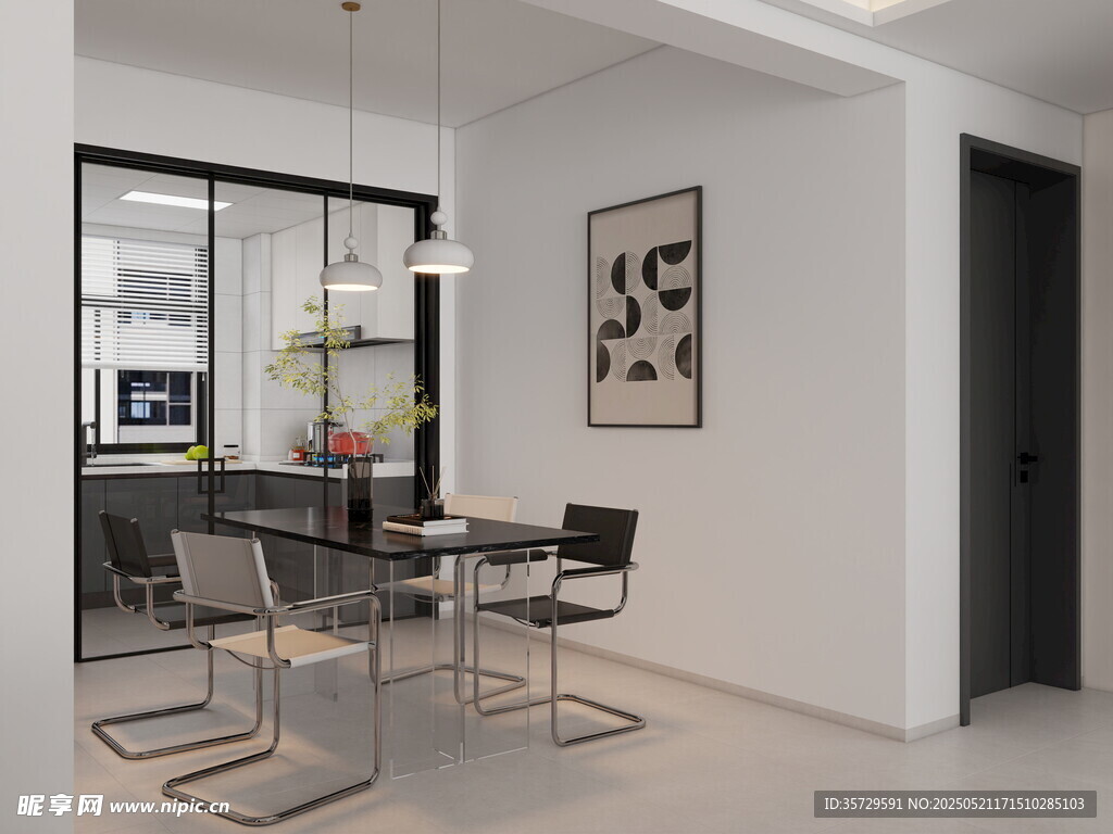 现代简约风餐厅室内场景