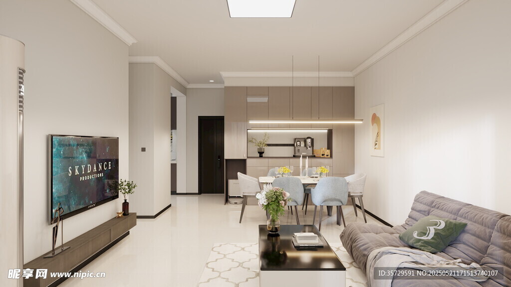 现代简约风温馨客厅空间