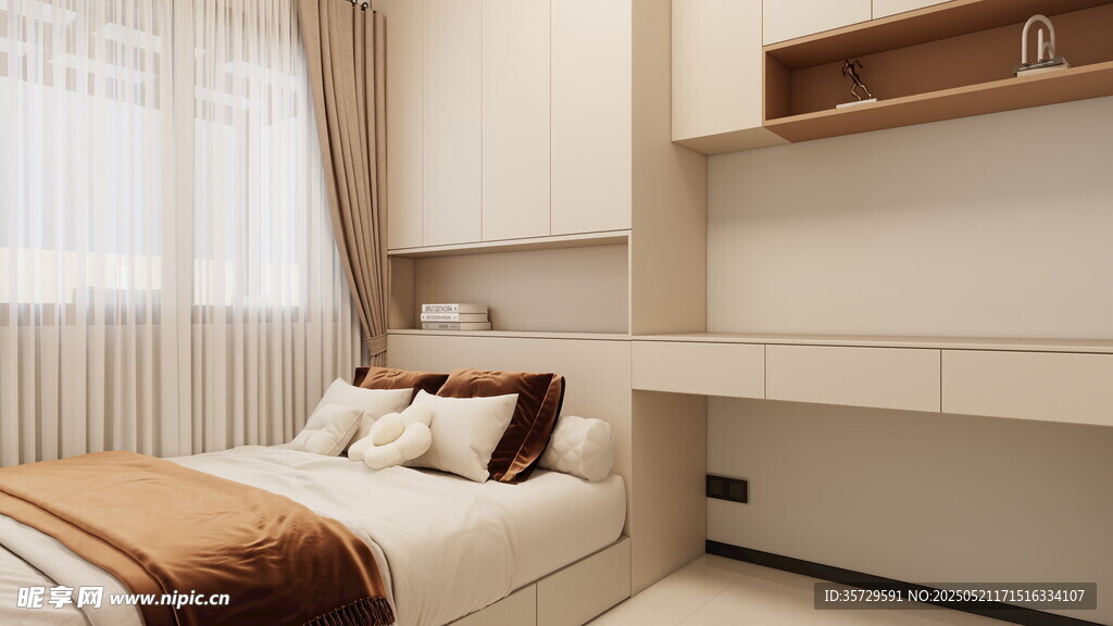 现代简约风温馨卧室一角