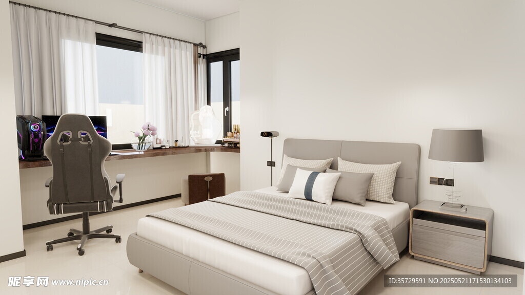 简约现代风格卧室空间