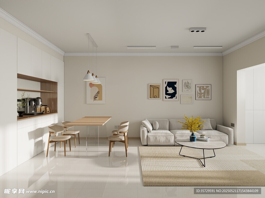 现代简约风客厅室内场景