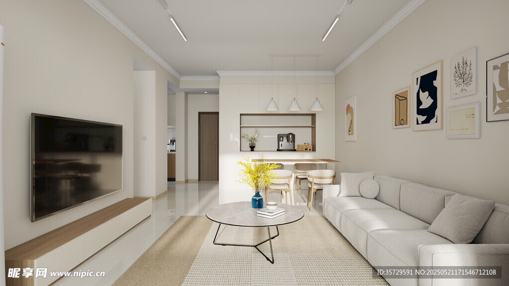 现代简约风客厅室内场景
