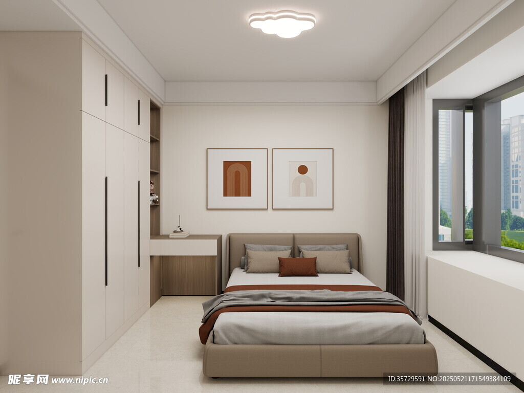 简约现代风格温馨卧室空间