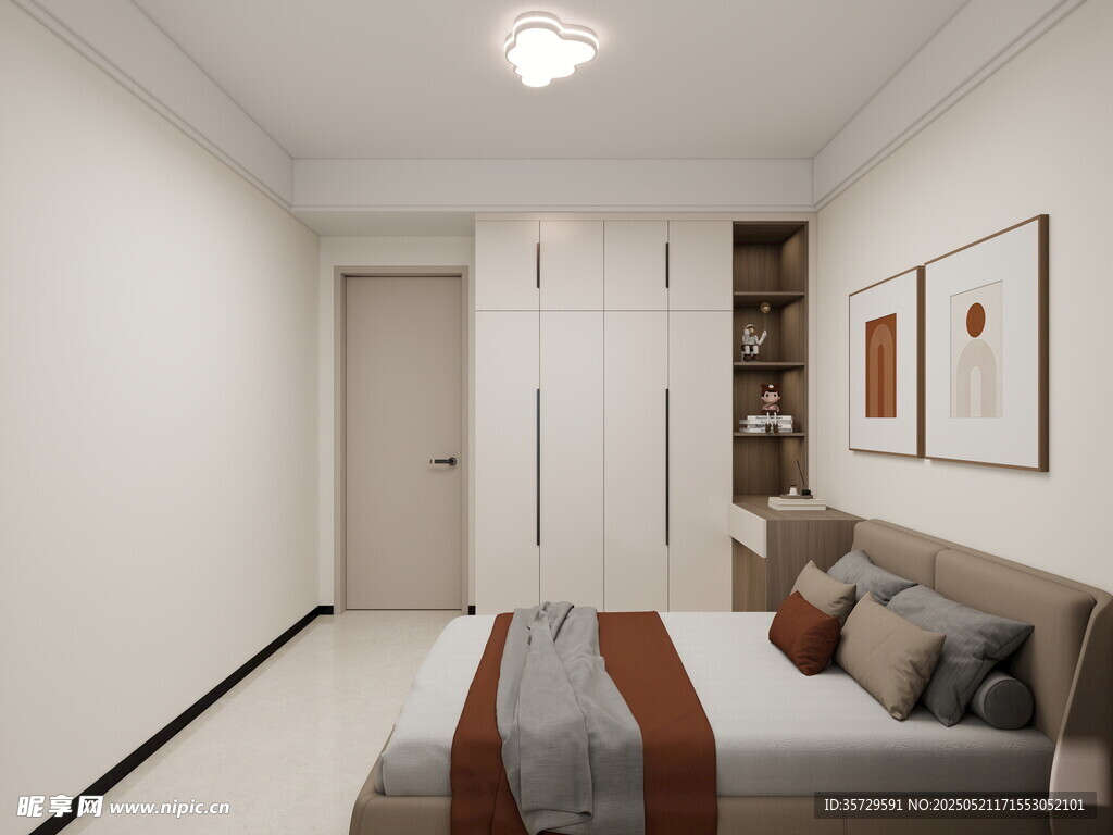 简约现代风卧室室内场景