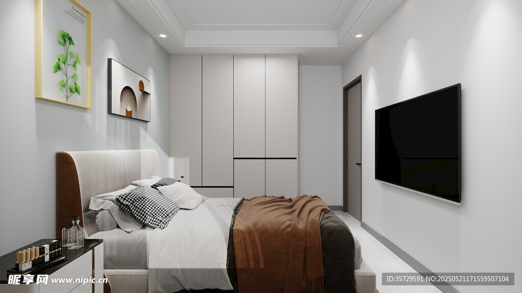 现代简约风卧室室内场景