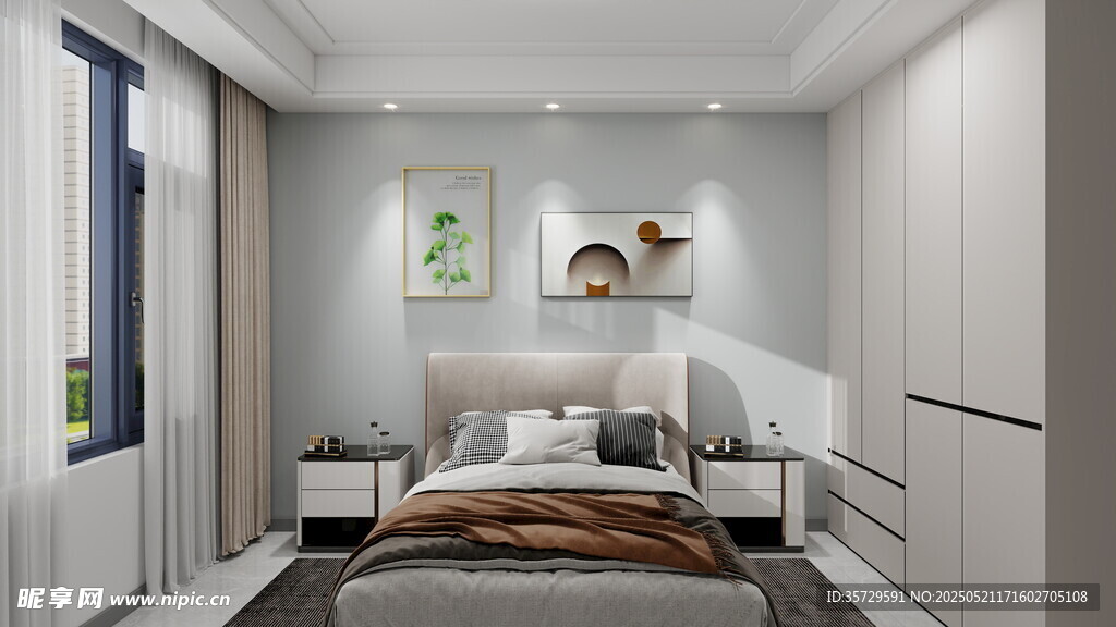 简约现代风格温馨卧室