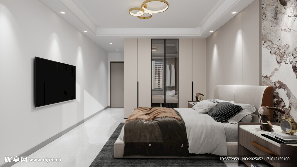 现代简约风卧室空间展示