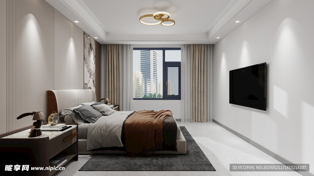 现代简约风卧室室内设计