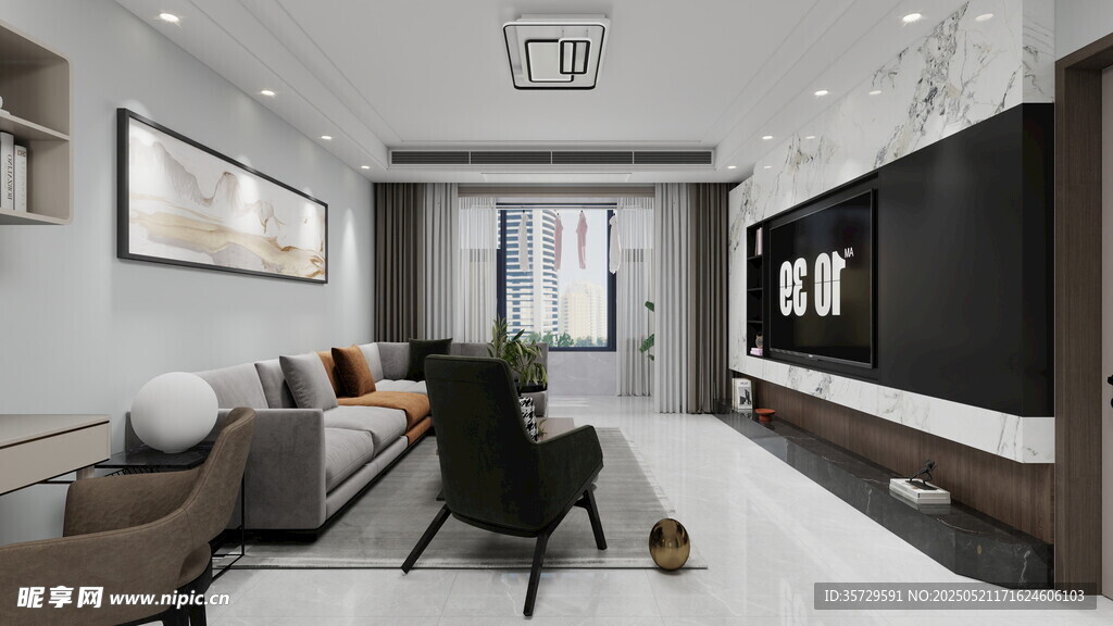 现代简约风客厅室内场景