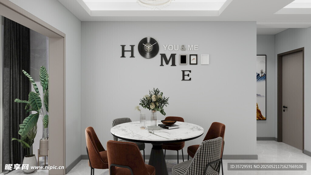 简约风餐厅墙面装饰设计