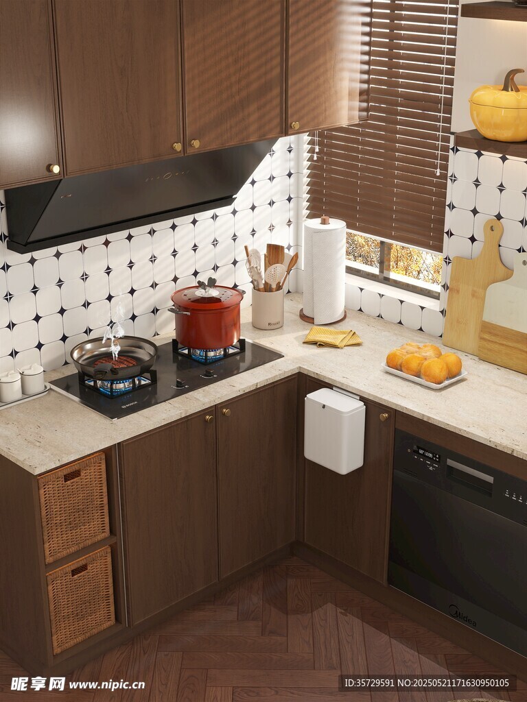 现代风格温馨厨房一角