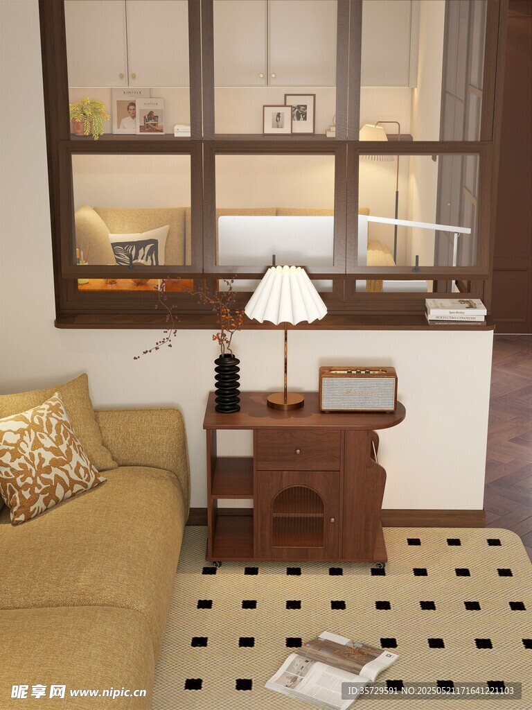 温馨客厅一角的静谧场景