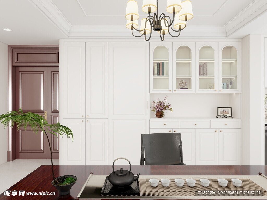 简约中式客厅优雅茶室风