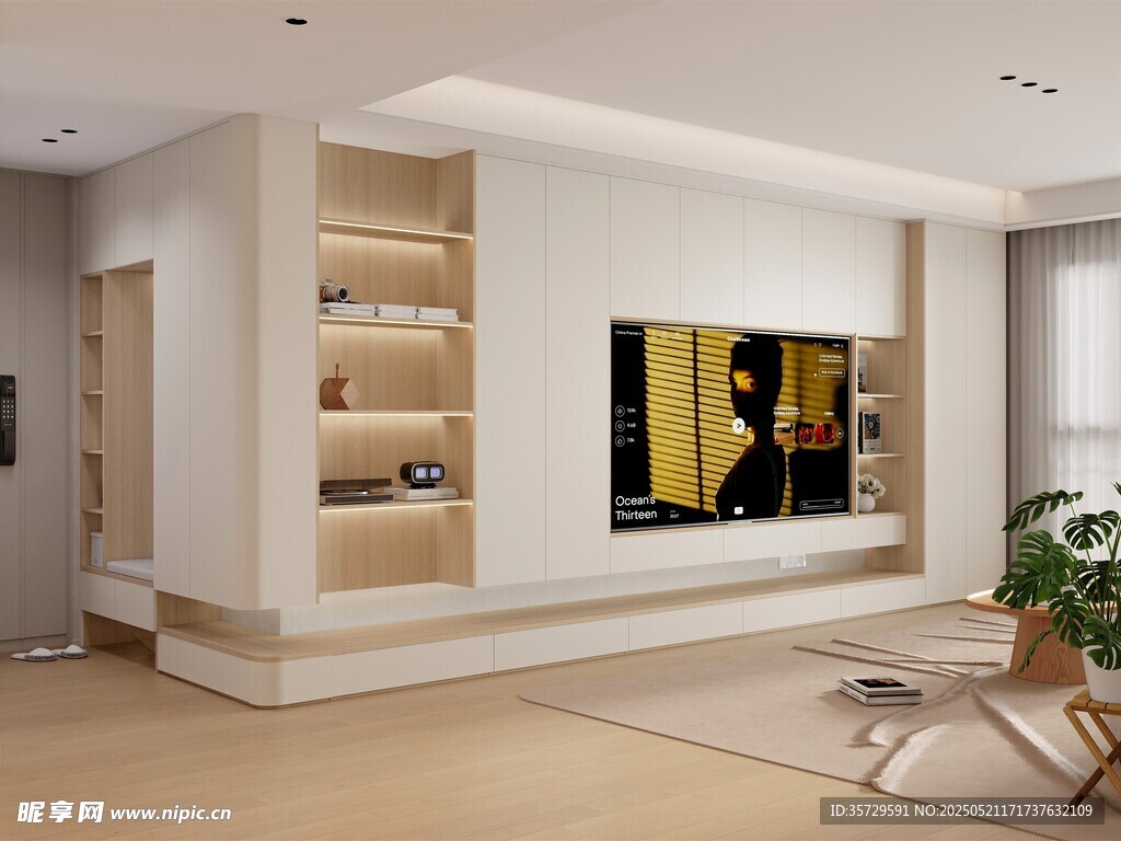 现代简约风客厅电视墙设计