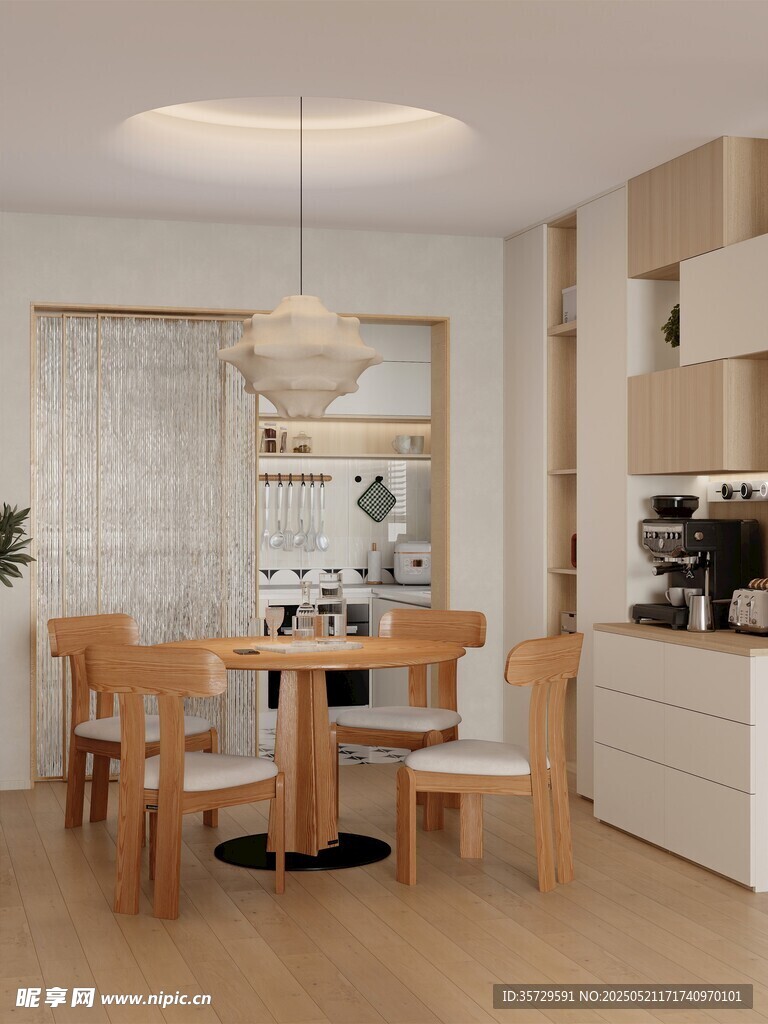 简约日式风餐厅室内场景