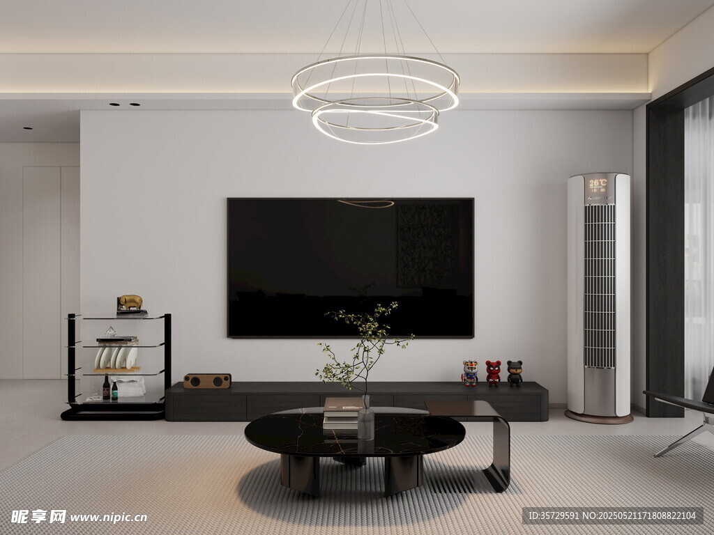 现代简约风客厅电视墙设计