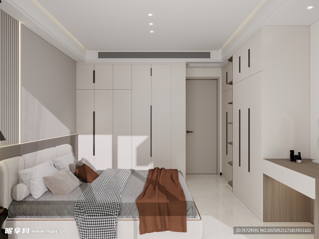 现代简约风卧室室内场景