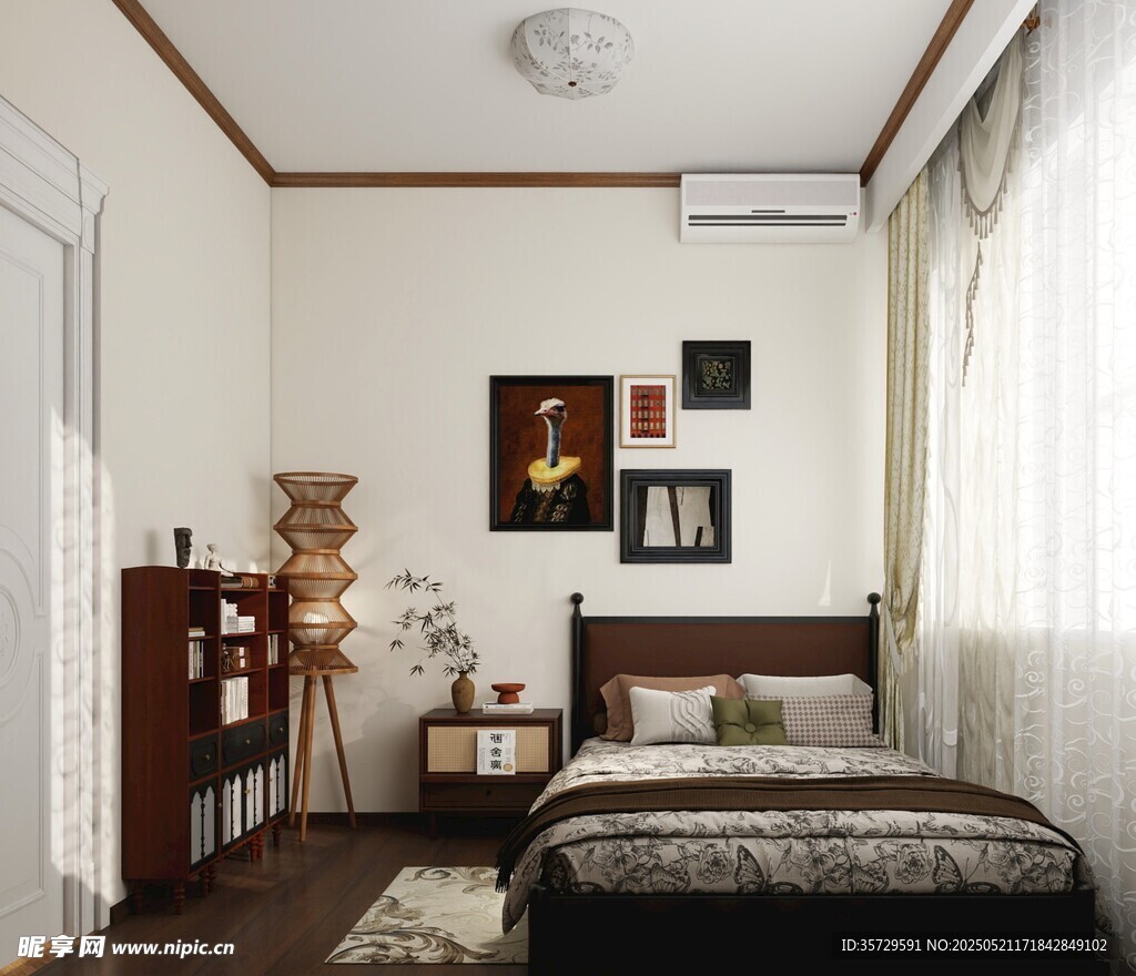 简约温馨卧室室内场景