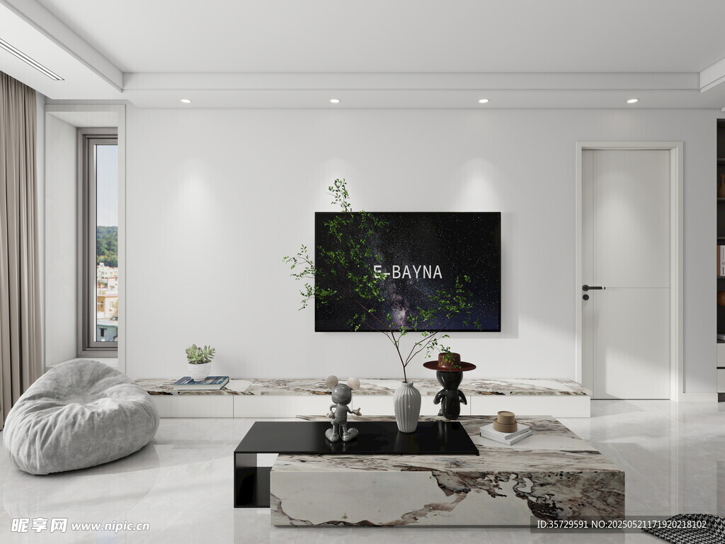 现代简约风客厅电视墙设计