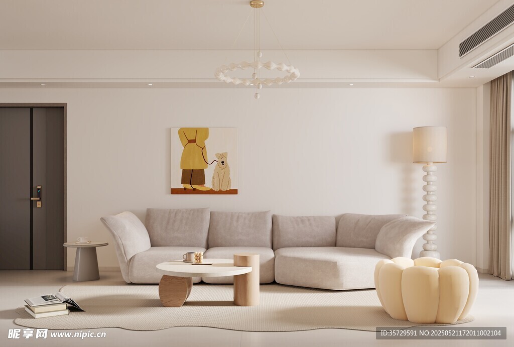 简约现代风客厅温馨场景