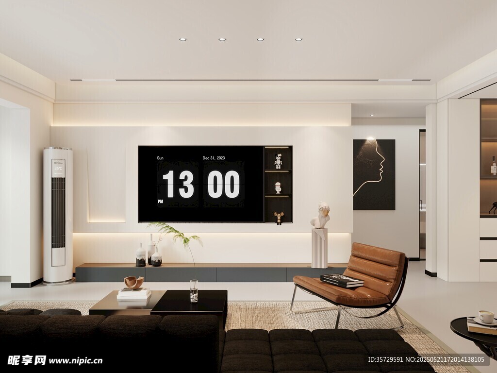 现代简约风客厅电视墙展示