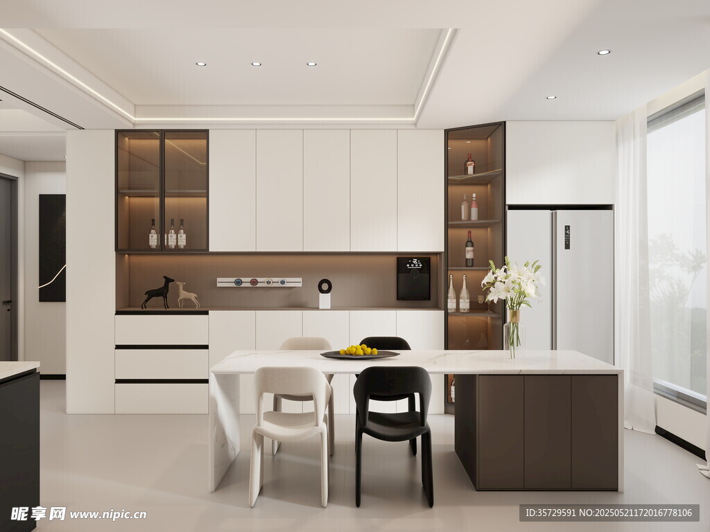 现代简约风开放式厨房空间