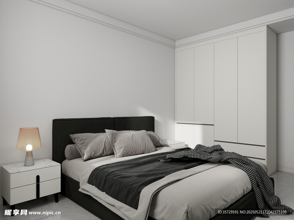 简约现代风格卧室场景