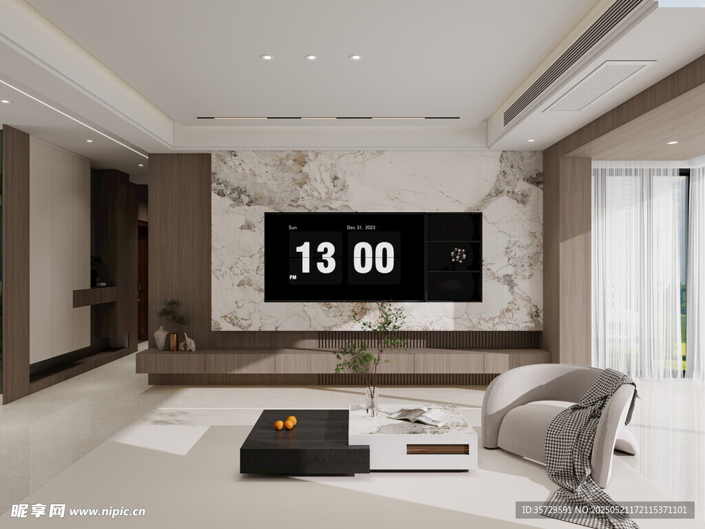 现代简约风客厅电视墙展示