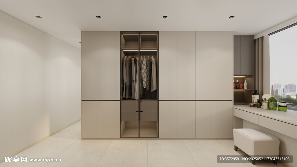 简约现代风格的衣柜空间