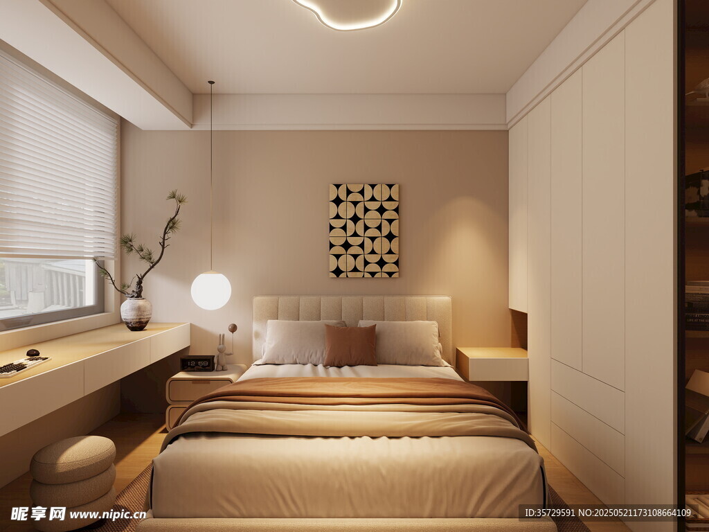 简约现代风温馨卧室空间