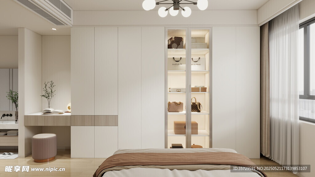 现代简约风卧室室内场景