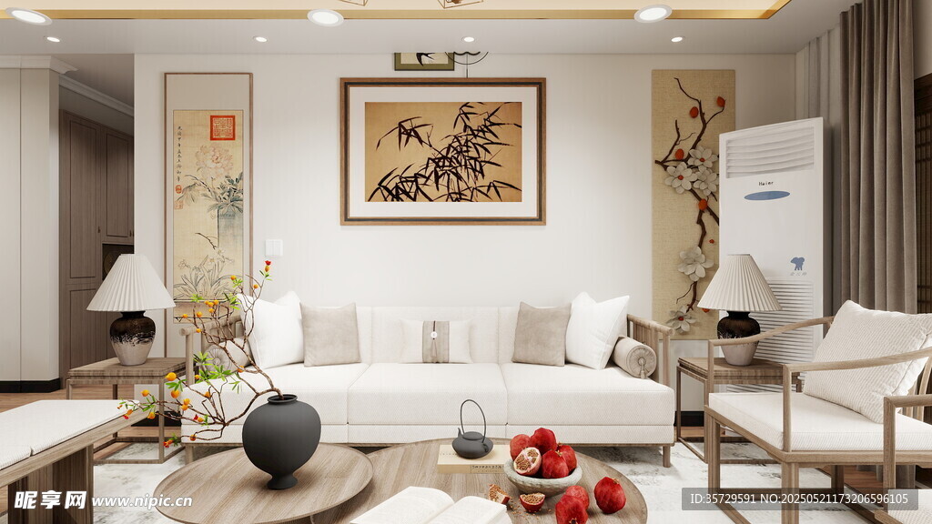 现代简约风客厅温馨场景