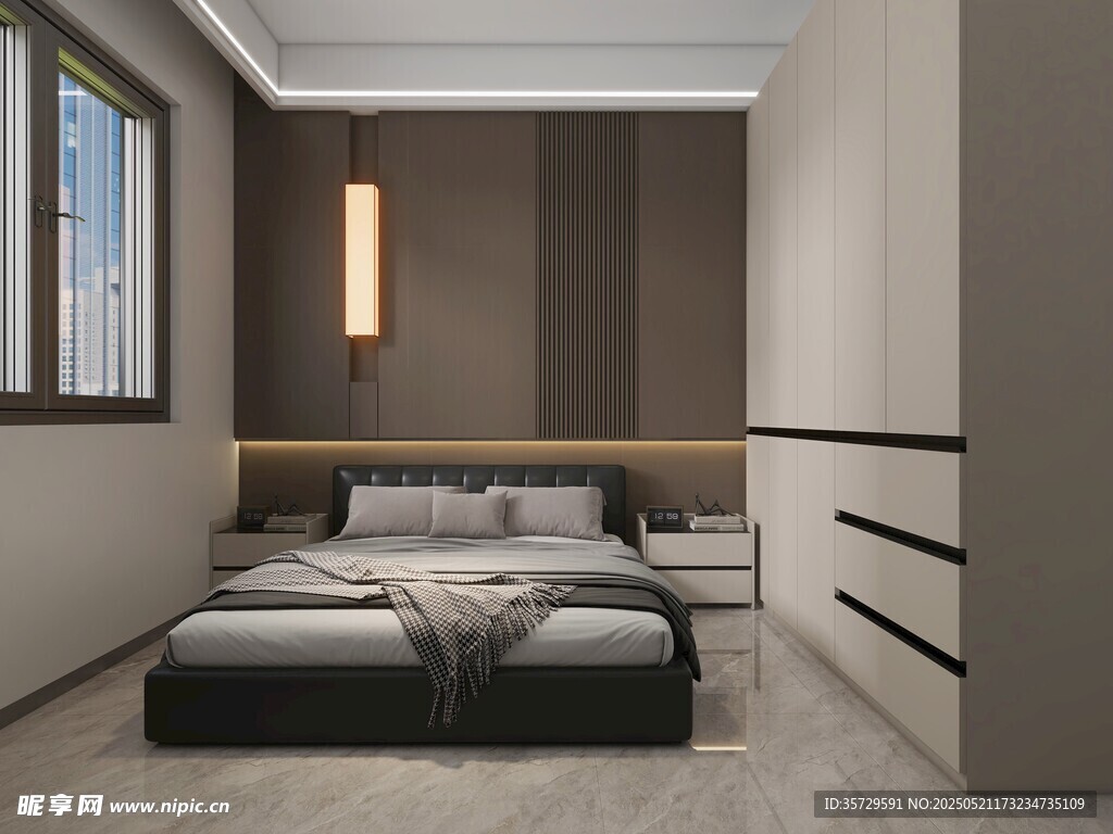 现代简约风卧室室内设计