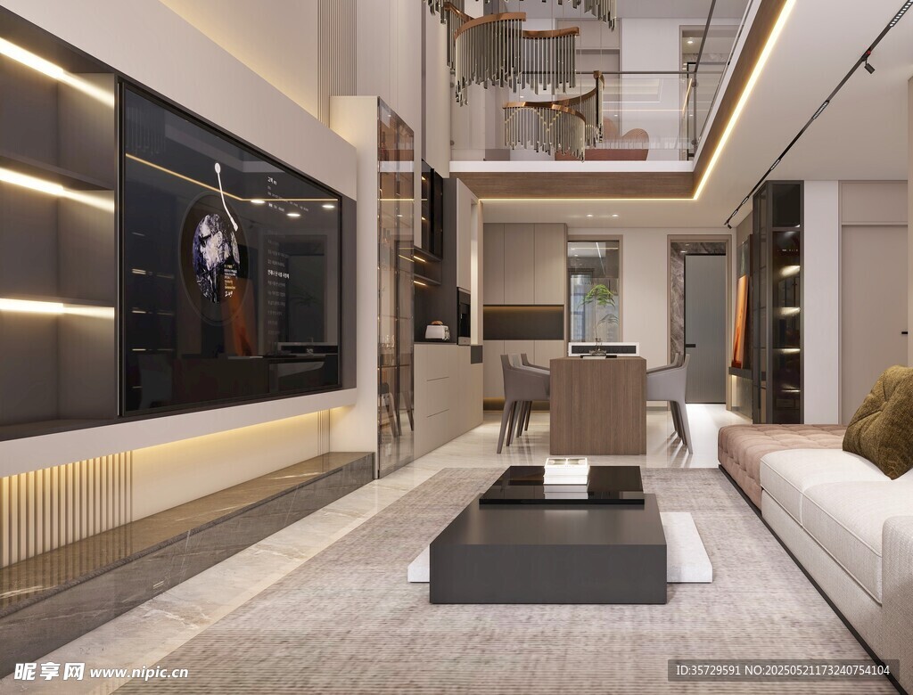 现代时尚双层客厅室内设计