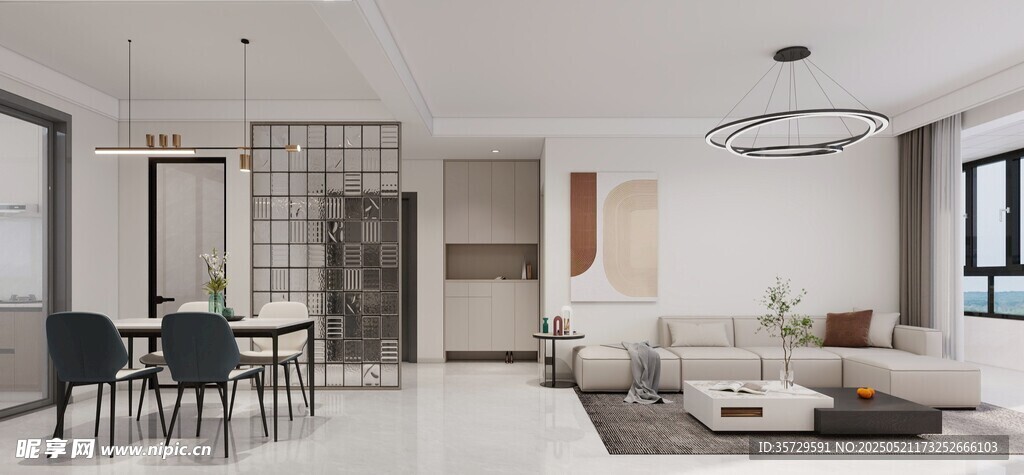 现代简约风客厅室内场景