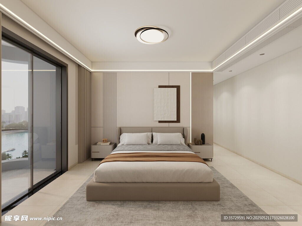 现代简约风卧室室内设计