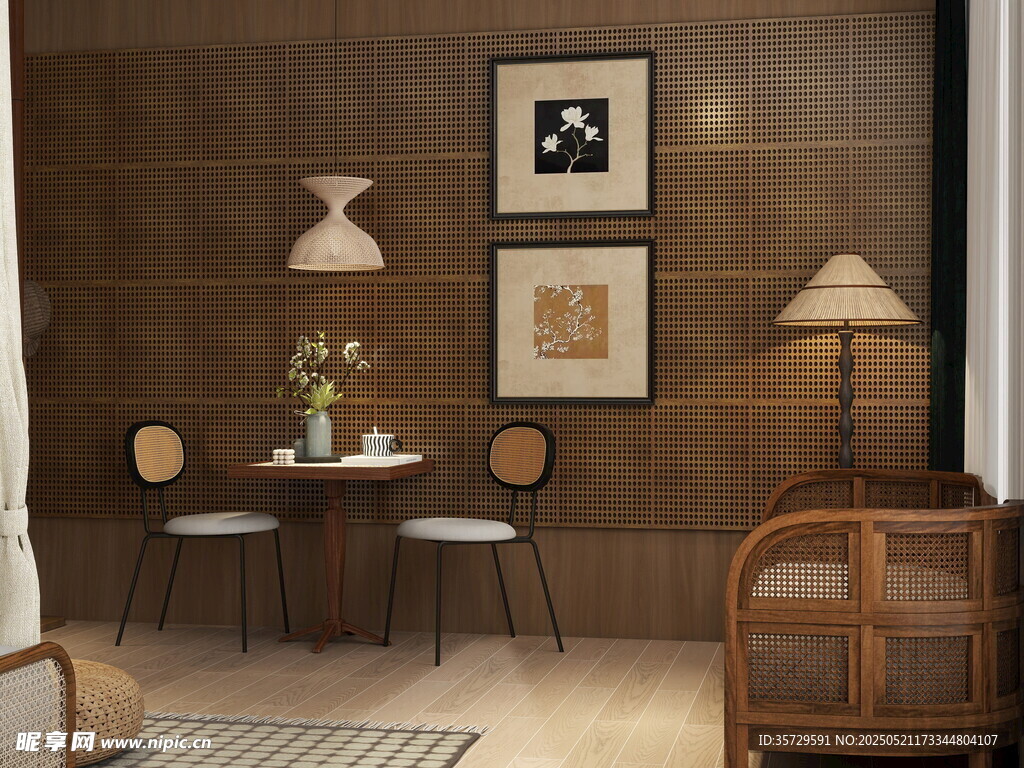 复古风客厅一角装饰展示