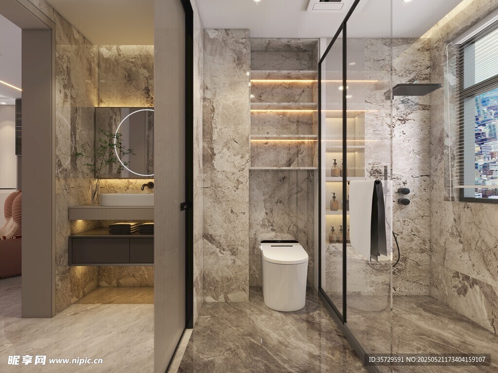 现代简约风豪华卫浴空间