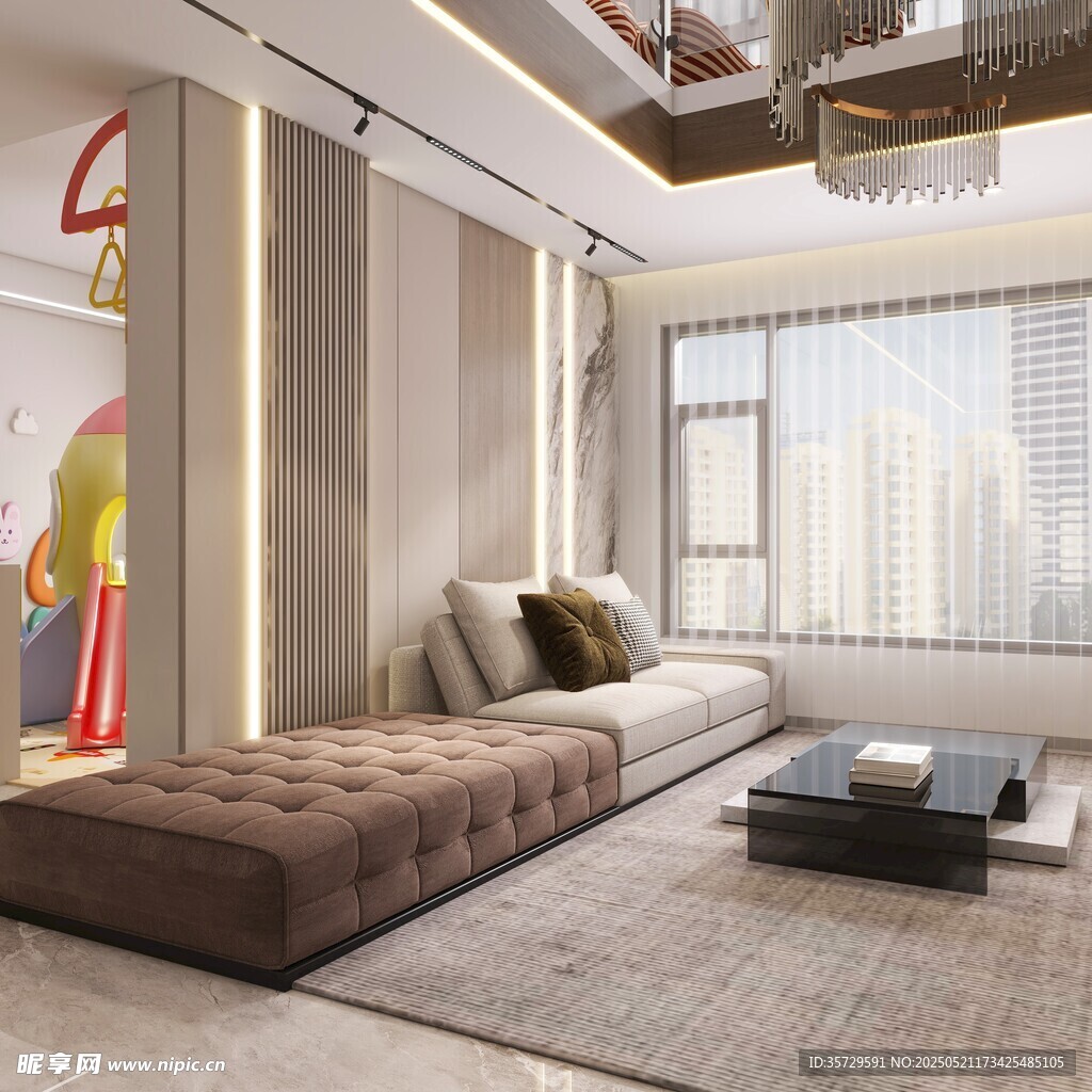 现代简约风客厅舒适一角