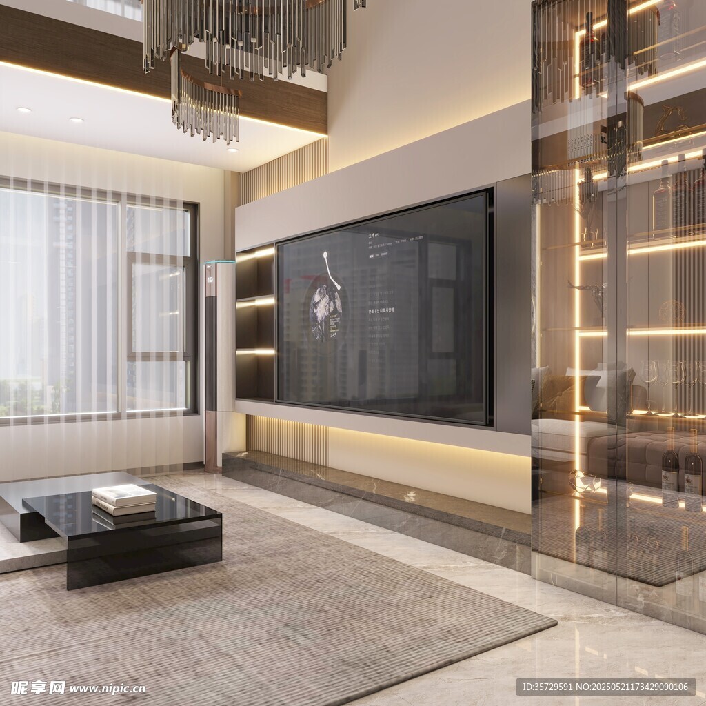 现代简约风豪华客厅空间