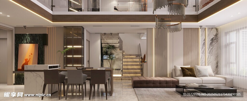 现代简约风格豪华客厅空间