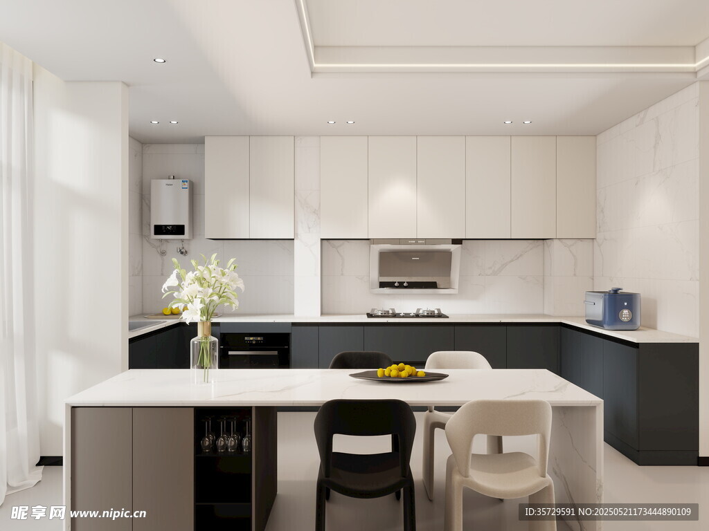 现代简约风开放式厨房空间